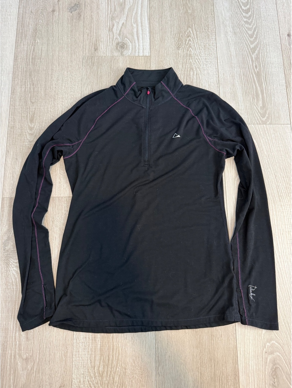 Paradox Black Merino Blend Quarter Zip Long Sleeve Top